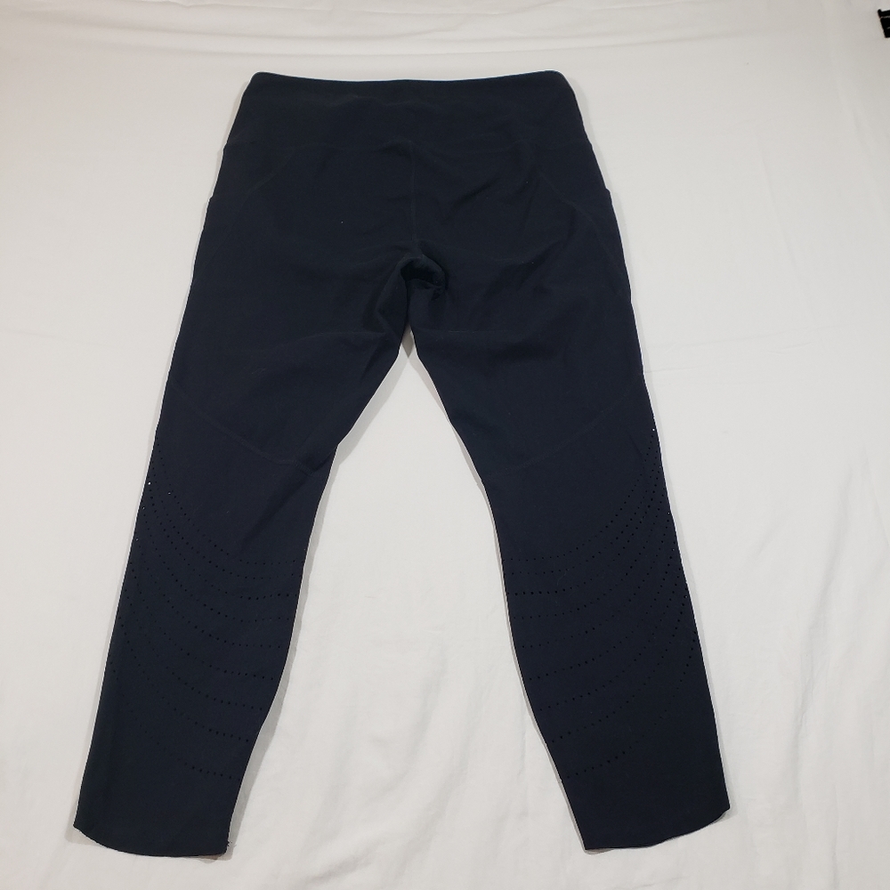 Members Mark Active Pocket Legging Capris Mesh Athletic Yoga Womens Black Pants - Picture 9 of 10